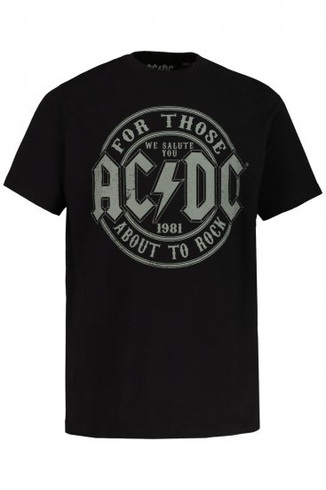JP1880 AC/DC Graphic Comfort Fit Band T-Shirt Black - T-shirts - Stora T-shirts - 2XL-14XL