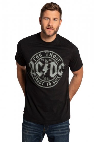 JP1880 AC/DC Graphic Comfort Fit Band T-Shirt Black - T-shirts - Stora T-shirts - 2XL-14XL