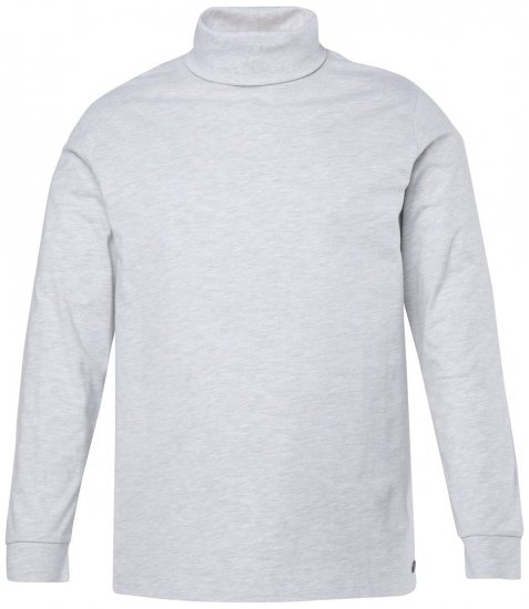 JP1880 723303 Långärmad tröja med polokrage Naturmelerad TALL - TALL T-shirts - T-Shirts för Långa Män