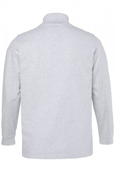 JP1880 723303 Långärmad tröja med polokrage Naturmelerad TALL - TALL T-shirts - T-Shirts för Långa Män
