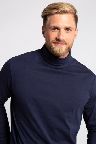 JP1880 723303 Långärmad tröja med polokrage Mörkblå - Tröjor & hoodies - Stora hoodies & tröjor - 2XL-14XL