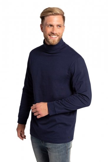JP1880 723303 Långärmad tröja med polokrage Mörkblå - Tröjor & hoodies - Stora hoodies & tröjor - 2XL-14XL