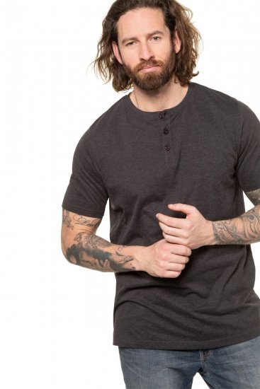 JP1880 726695 Henley t-shirt Mörkgrå - T-shirts - Stora T-shirts - 2XL-14XL