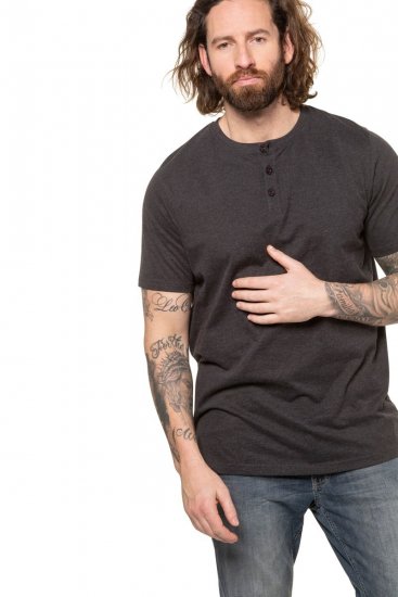 JP1880 726695 Henley t-shirt Mörkgrå - T-shirts - Stora T-shirts - 2XL-14XL