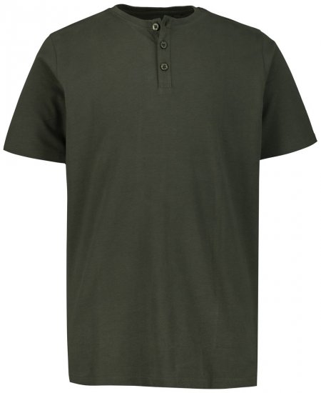 JP1880 726695 Henley t-shirt Mörkoliv - T-shirts - Stora T-shirts - 2XL-14XL