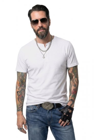 JP1880 726695 Henley t-shirt Vit - T-shirts - Stora T-shirts - 2XL-14XL