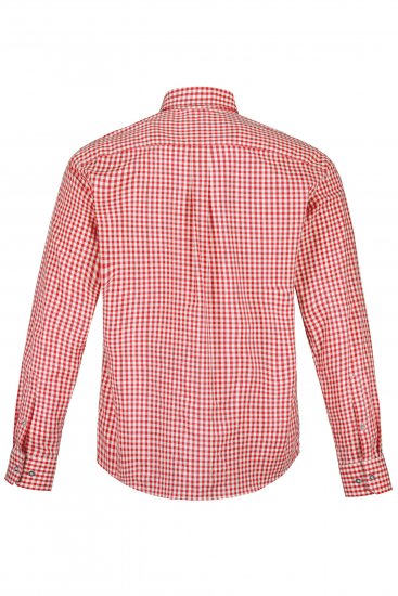 JP1880 Modern Fit Button-Down Collar Long Sleeve Check Shirt Light Red - Skjortor - Stora skjortor - 2XL-8XL