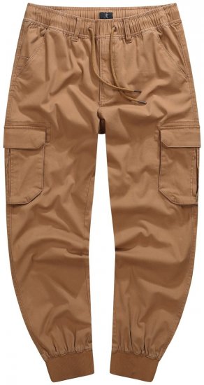 JP1880 782635 Cargobyxor med benfickor Karamellbrun - Jeans & byxor - Stora Jeans och Stora Byxor