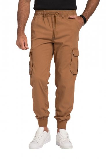 JP1880 782635 Cargobyxor med benfickor Karamellbrun - Jeans & byxor - Stora Jeans och Stora Byxor