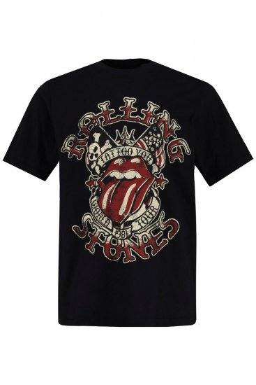JP1880 Rolling Stones Graphic Comfort Fit Band T-Shirt Black - T-shirts - Stora T-shirts - 2XL-14XL