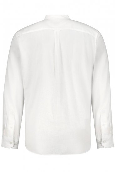 JP1880 790394 Långärmad skjorta i linnemix med ståkrage Vit TALL - TALL skjortor - TALL-skjortor med extra längd