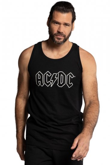 JP1880 AC/DC Graphic Comfort Fit Band Tank Top Black - T-shirts - Stora T-shirts - 2XL-14XL