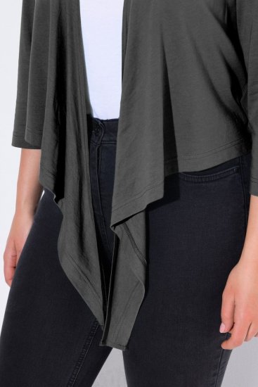 Ulla Popken 794514 Jerseybolero med knytning Antracit - Boleros - 