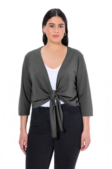 Ulla Popken 794514 Jerseybolero med knytning Antracit - Boleros - 