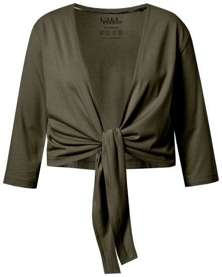 Ulla Popken 794514 Jerseybolero med knytning Mörkgrön - Boleros - 