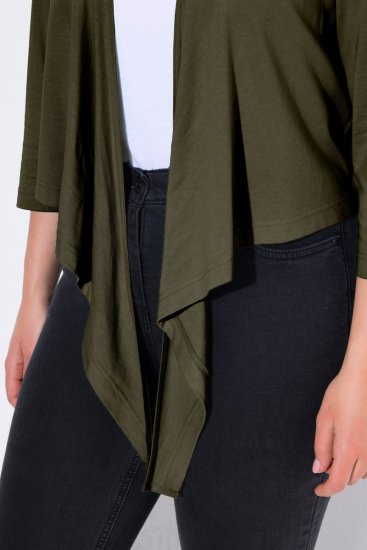 Ulla Popken 794514 Jerseybolero med knytning Mörkgrön - Boleros - 