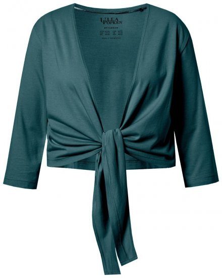 Ulla Popken 794514 Jerseybolero med knytning Petrol - Boleros - 