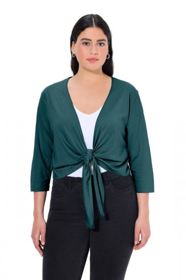 Ulla Popken 794514 Jerseybolero med knytning Petrol - Boleros - 