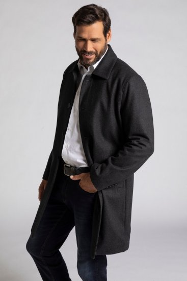 JP1880 Coat Wool Blend Water Repellent Dark Grey - Jackor - Stora jackor - 2XL-12XL