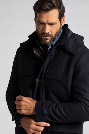 JP1880 Duffle Coat Water Repellent with Detachable Hood Navy - Jackor - Stora jackor - 2XL-12XL