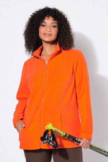 Ulla Popken 796970 Lätt fleecejacka Orangeröd - Fleecekläder - 