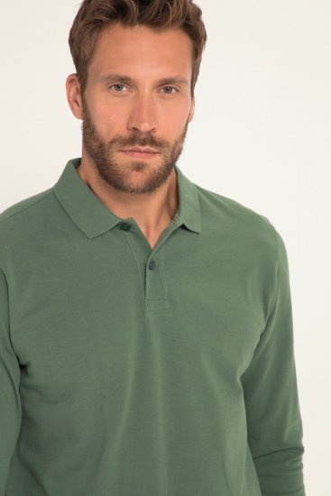 JP1880 Polo Shirt Long Sleeve Pique Cactus - Pikétröjor - Stora pikétröjor - 2XL-8XL