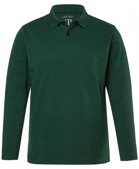JP1880 Polo Shirt Long Sleeve Pique Dark Green - Pikétröjor - Stora pikétröjor - 2XL-8XL