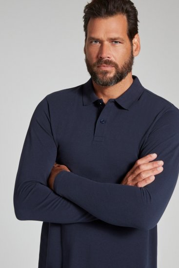 JP1880 799230 Långärmad pikétröja Mörkblå - Pikétröjor - Stora pikétröjor - 2XL-8XL