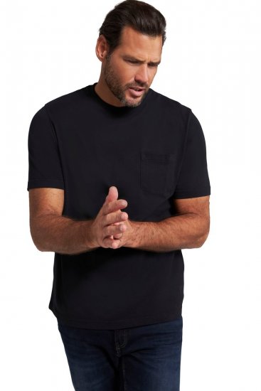 JP1880 799997 T-shirt med bröstficka Svart - T-shirts - Stora T-shirts - 2XL-14XL