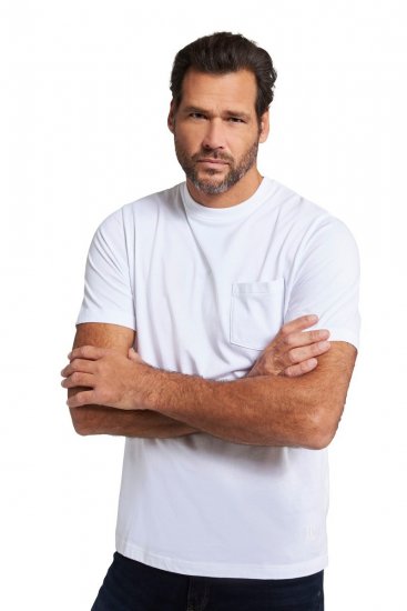 JP1880 799997 T-shirt med bröstficka Vit - T-shirts - Stora T-shirts - 2XL-14XL