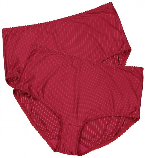 Ulla Popken 800279 Randiga trosor 2-pack Vinröd - Trosor - 