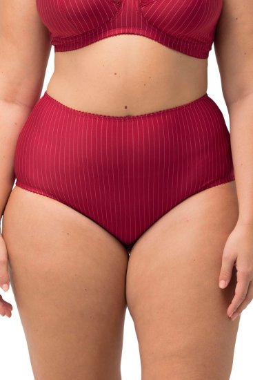 Ulla Popken 800279 Randiga trosor 2-pack Vinröd - Trosor - 