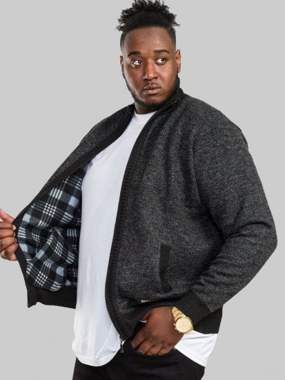 D555 Cavendish Black Jumper With Bonded Fleece Lining And Pocket - Tröjor & hoodies - Stora hoodies & tröjor - 2XL-14XL