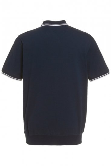 JP1880 802789 Pikétröja med vit kontrastkrage Mörkblå - Pikétröjor - Stora pikétröjor - 2XL-8XL