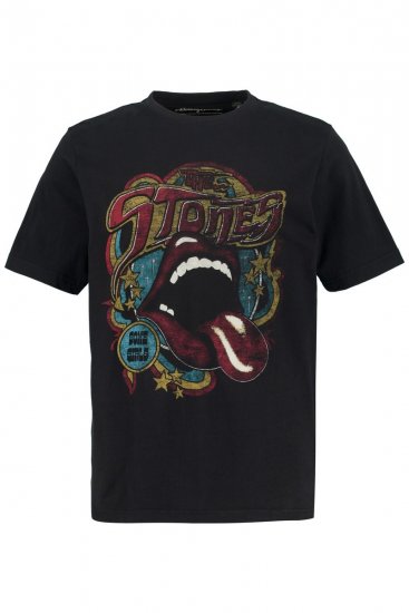 JP1880 Rolling Stones Graphic Band T-Shirt Black - T-shirts - Stora T-shirts - 2XL-14XL