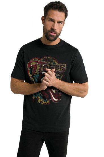 JP1880 Rolling Stones Graphic Band T-Shirt Black - T-shirts - Stora T-shirts - 2XL-14XL