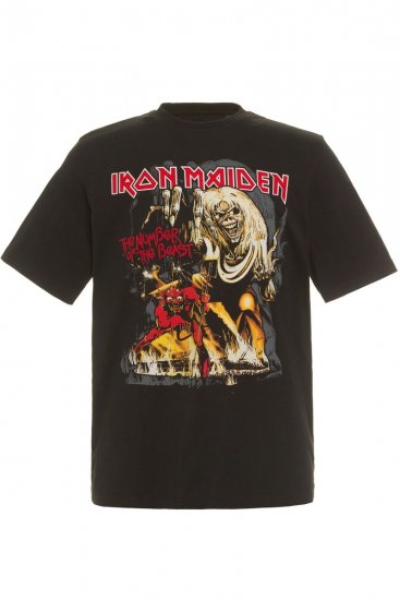 JP1880 Iron Maiden - Number of the Beast Graphic Comfort Fit Band T-Shirt Black - T-shirts - Stora T-shirts - 2XL-14XL