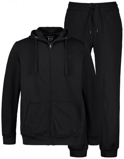 JP1880 802934 Mjukisset med huvjacka och byxa Svart - Tracksuits - Tracksuits herr stora storlekar