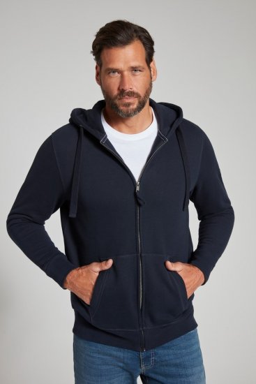 Jay-Pi 804164 Hoodie med dragkedja Mörkblå - Tröjor & hoodies - Stora hoodies & tröjor - 2XL-14XL