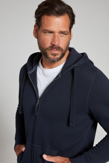 Jay-Pi 804164 Hoodie med dragkedja Mörkblå - Tröjor & hoodies - Stora hoodies & tröjor - 2XL-14XL