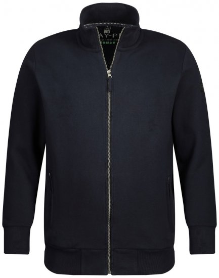 Jay-Pi 804180 Sweatjacka med ståkrage Mörkblå - Tröjor & hoodies - Stora hoodies & tröjor - 2XL-14XL