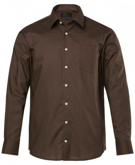JP1880 Shirt Business Long Sleeve Brown - Skjortor - Stora skjortor - 2XL-8XL