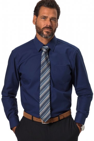 JP1880 Shirt Business Long Sleeve Navy - Skjortor - Stora skjortor - 2XL-8XL