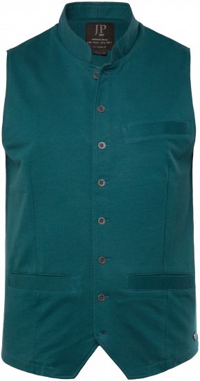 JP1880 Mottled Stretch Knit Stand-up Collra Vest Turquoise Blue - JP1880 - JP1880 Herrkläder Plus Size