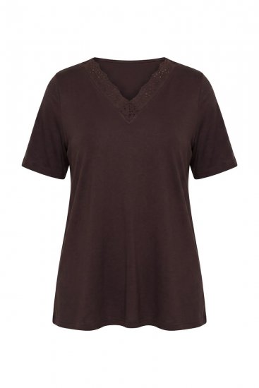 Ulla Popken 806944 Kortärmad pyjamas Brun - Pyjamas/Loungewear - 