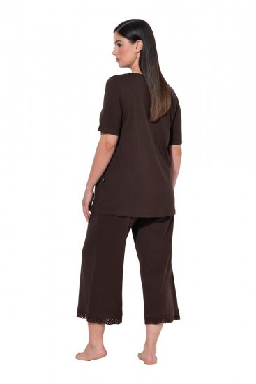 Ulla Popken 806944 Kortärmad pyjamas Brun - Pyjamas/Loungewear - 
