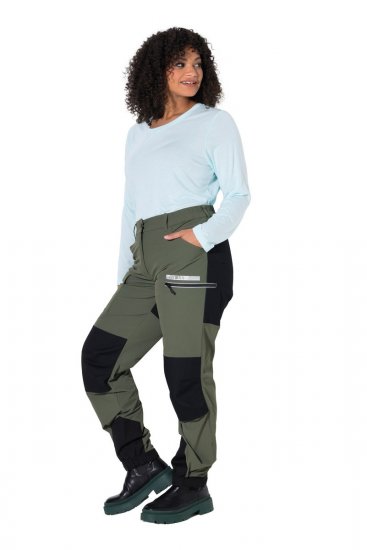 Ulla Popken 807803 HYPRAR vandringsbyxor med reflexer Olivgrön - Outdoor - 