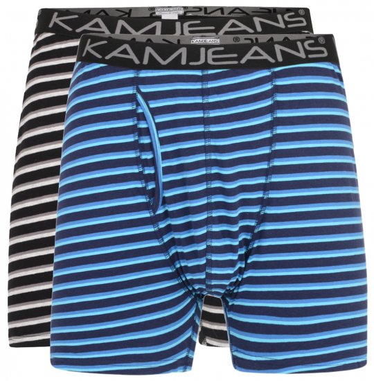 Kam Jeans Striped Boxershorts 2-Pack - Underkläder & Badkläder - Stora underkläder för män
