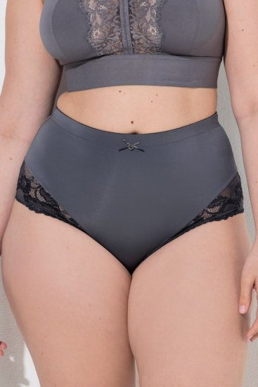 Ulla Popken 809385 Formande trosor med spets Antracit - Shapewear - 