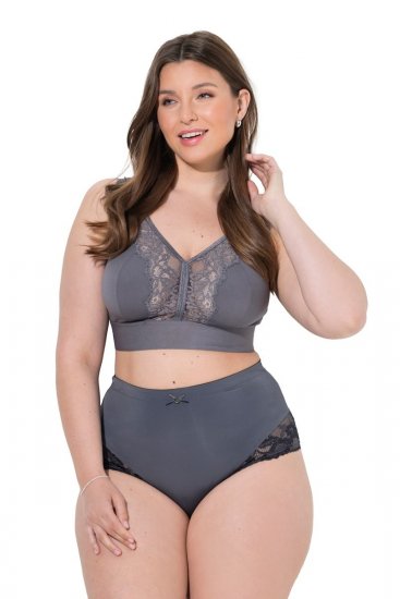Ulla Popken 809385 Formande trosor med spets Antracit - Shapewear - 